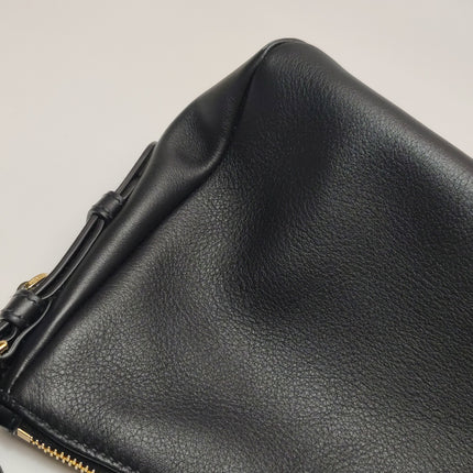 Prada Aimée Black Medium Calfskin Leather Shoulder Bag