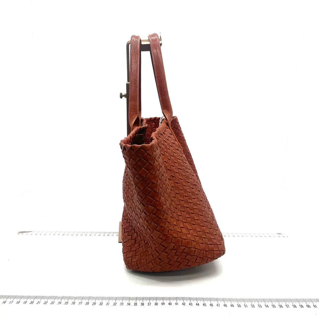 Bottega Veneta Cabat Tote Burnt Metallic Orange Intrecciato Leather 40cm