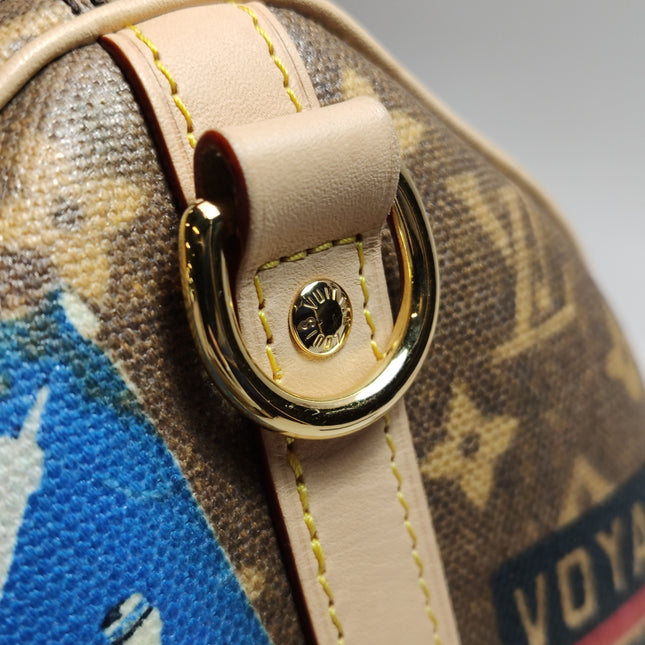 Louis Vuitton Speedy 30 Bandouliere Monogram Hotel Labels