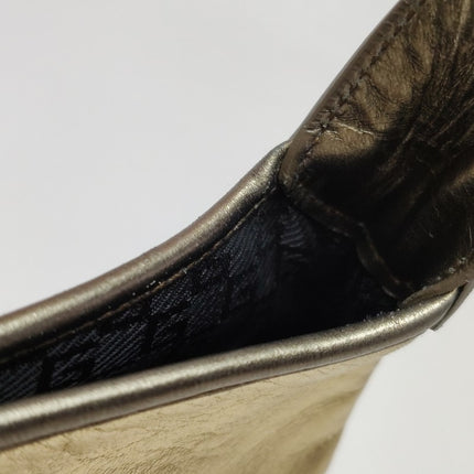 Sold Gucci Jackie Vintage Mini Gold Lambskin Leather Brown Calfskin Leather