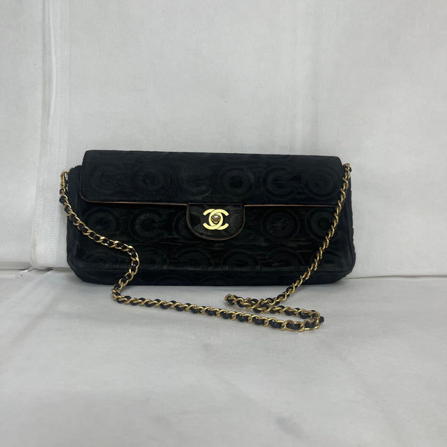 Chanel East West Rare Black Pony-hair Calfskin Leather CC Logo-Luxbags