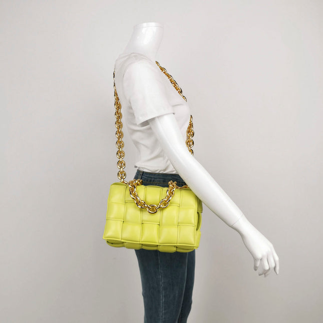 Sold Bottega Veneta Chain Cassete Lime Yellow Crossbody Bag