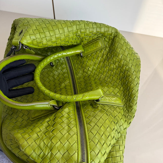 Bottega Veneta Maxi Convertible Tote Bag Hobo Green Leather Two-way Carry 52cm