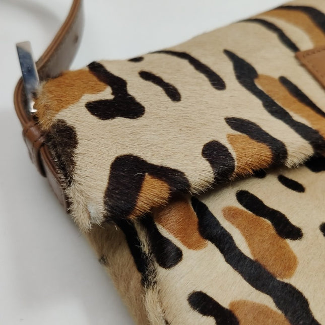 Fendi Baguette Pony hair in leopard print Brown