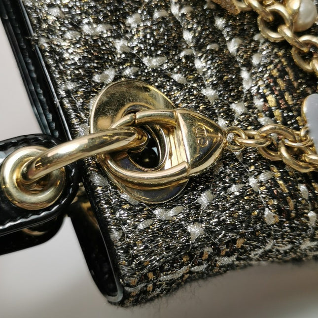 Lady Dior Mini Christmas 2011 Limited Edition Black Tweed and Star Chain
