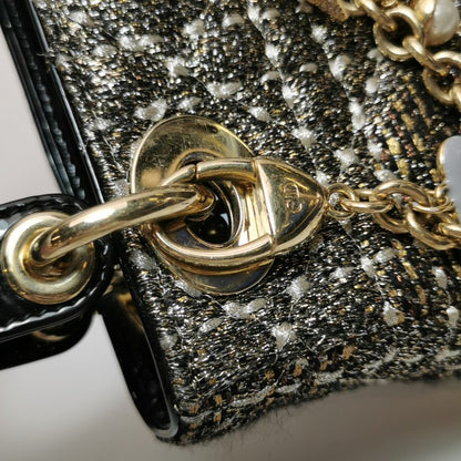 Lady Dior Mini Christimas 2011 Limited Edition Black Tweed and Star Chain