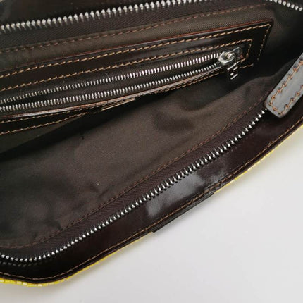 Fendi Lemon Yellow Beaded Top Opening Crossbody Bag