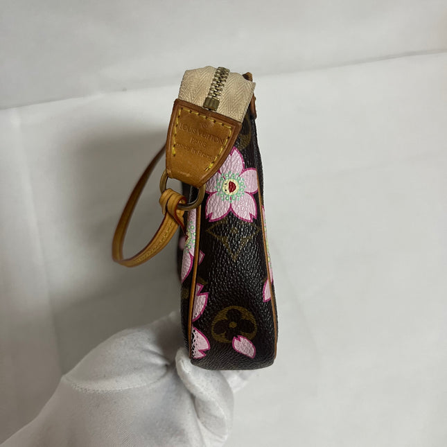 Louis Vuitton x Takashi Murakami Cherry Blossom Pochette Accessoire Brown Monogram