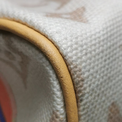 Louis Vuitton Speedy 30 Bandouliere Monogram Hotel Labels White Multicolor