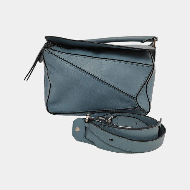 Loewe Puzzle Small Ash Blue Calfskin leather bag