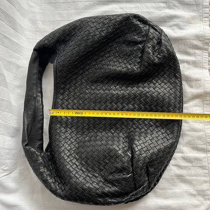 Bottega Veneta Belly Hobo Intrecciato Black Leather Maxi 50cm