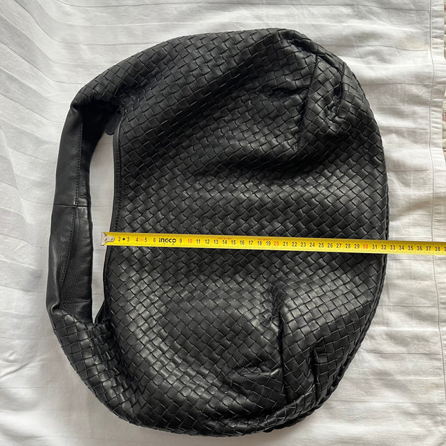 Bottega Veneta Belly Hobo Intrecciato Black Leather Maxi 50cm