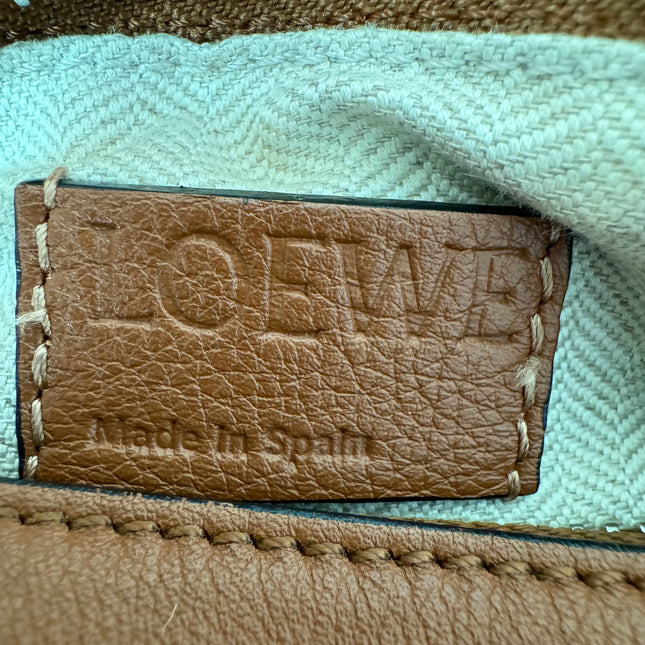 Sold Loewe Puzzle Small Leather Woven Caramel Tan Crossbody Bag