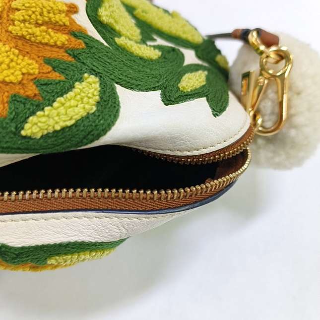 Loewe x William De Morgan Bunny Rabbit Floral Embroidered Brown Yellow Multicolor Crossbody Bag