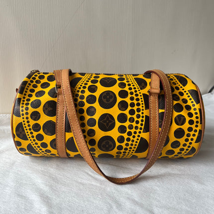 Sac à main Louis Vuitton x Kusama Papillon 28 à pois jaunes