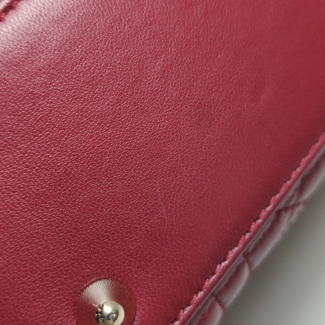Lady Dior Small My Abcdior Burgundy Lambskin Cannage Leather Gold Hardware 2017