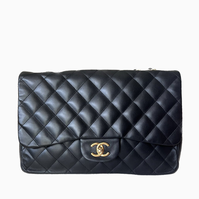 Sold Chanel Timeless/ Classic Flap Large Black with Gold Hardware