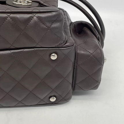 Sac Reporter Ligne Cambon Chanel en cuir de veau noir multipoches taille moyenne