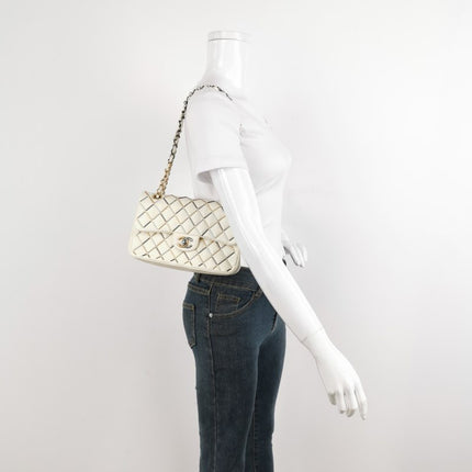 Sold Chanel Classic Flap Small White Leather and Gilt and Silver Hardware, 2020-2021