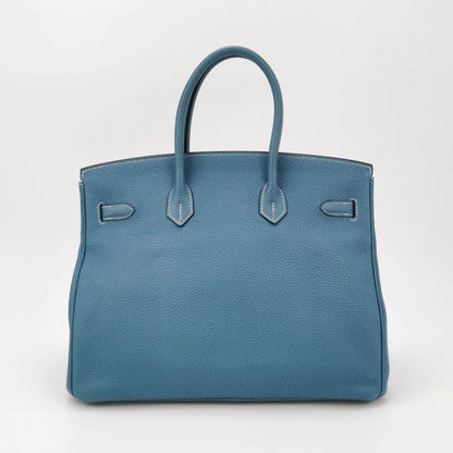 Hermes Birkin 35 Blue Jeans Calfskin Leather Silver-tone Palladium Hardware 2013