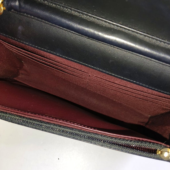 Chanel 2.55 Wallet on Chain Quilted Black Calfskin Leather Beatles Charms Gold Hardware