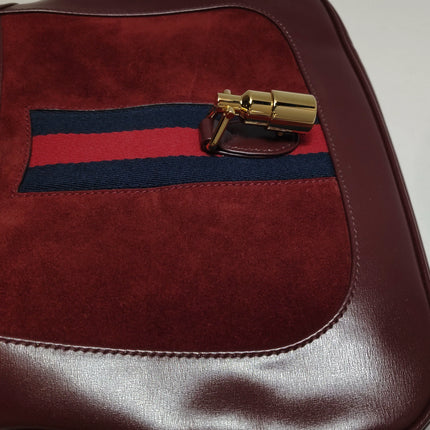 Gucci Jackie 1961 Small Burgundy Suede and Leather Bag