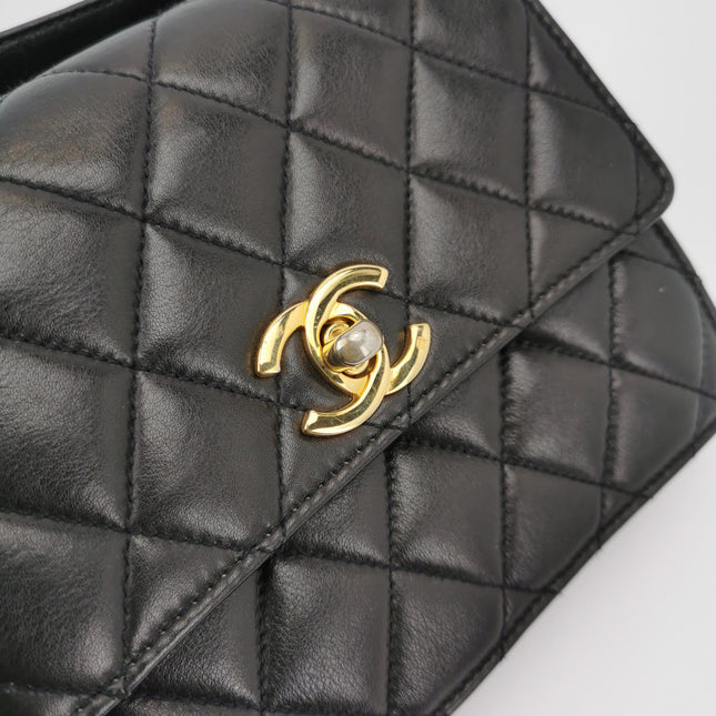Chanel Vintage Belt Bag Mini Black Lambskin Leather Gold-tone Hardware