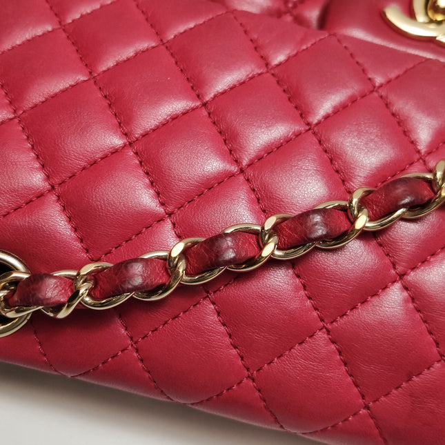 Chanel Seasonal Flap Medium Pink Lambskin Leather Valentine's Heart Charms