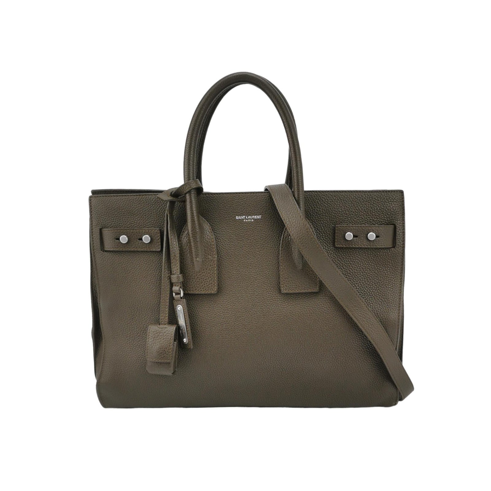 Saint Laurent Sac De Jour Small Dark Green Leather Handbag-Luxbags