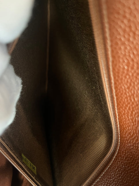 Chanel Vintage Top Handle Kelly Dark Caramel Flap Bag Caviar Leather 24k Gold Plated Hardware, 1996-1997