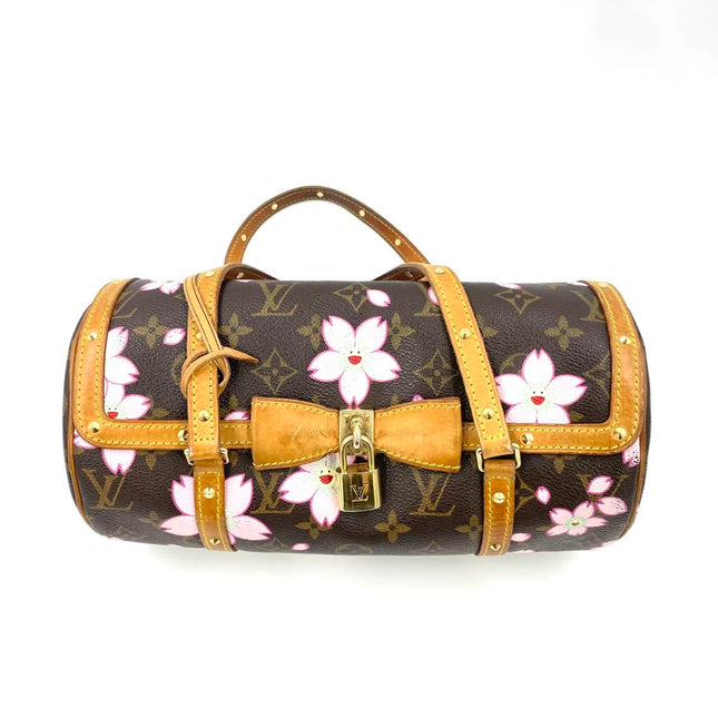 Louis Vuitton x Takashi Murakami Papillon 28 Cherry Blossom Monogram Handbag