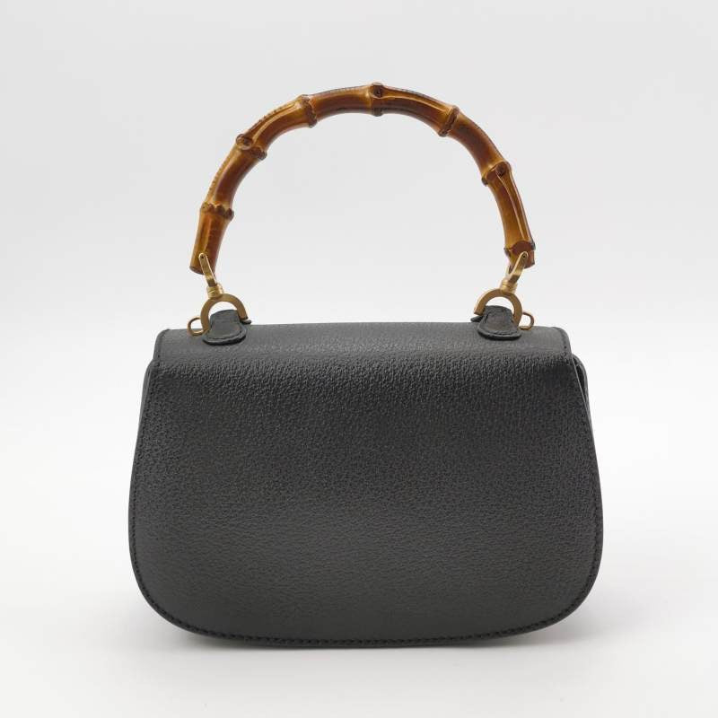 Gucci Bamboo 1947 Top Handle Bag Leather Small Black