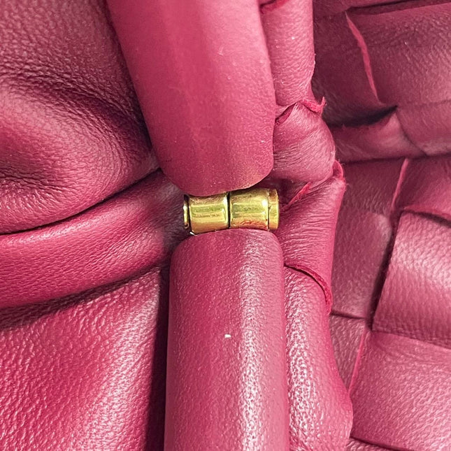 Sold Bottega Veneta Pouch Large Intrecciato Leather Clutch Burgundy