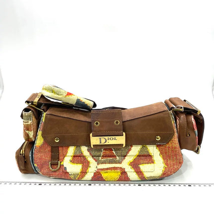 Dior Limited Edition Rare Columnbus Dior Strict Chic Brown Multicolor Velvet Bag-Luxbags