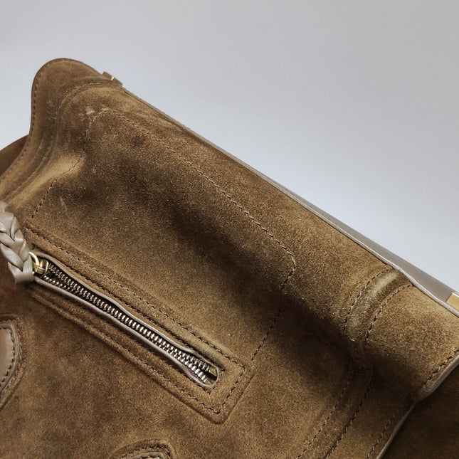 Celine Phantom Mini Dark Brown Suede Leather 30cm