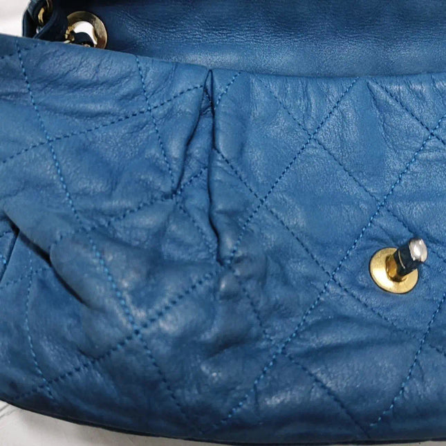 Sold Chanel Classic Flap Seasonal 2012-2013 Calfskin Leather Navy Shoulder Bag