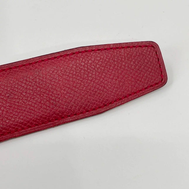 Hermès Constance H Belt Red and Gold Clemence Leather Size 70