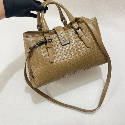 Bottega Veneta Roma Intrecciato Nappa Leather Beige Light Brown Small 30cm