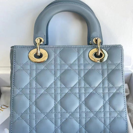 Sold Lady Dior Small My Abcdior Pale Blue Lambskin Cannage Leather