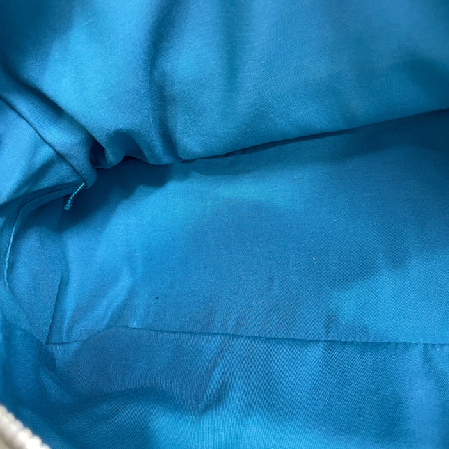 Gucci Horsebit Boston Bowling Handbag Monogram Canvas Blue Leather