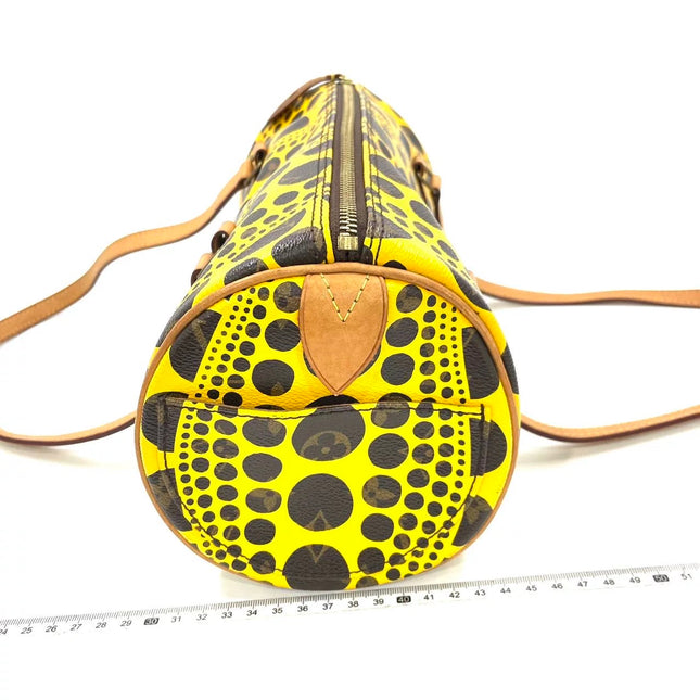 Louis Vuitton x Kusama Papillon 28 Yellow Polka Dots Handbag