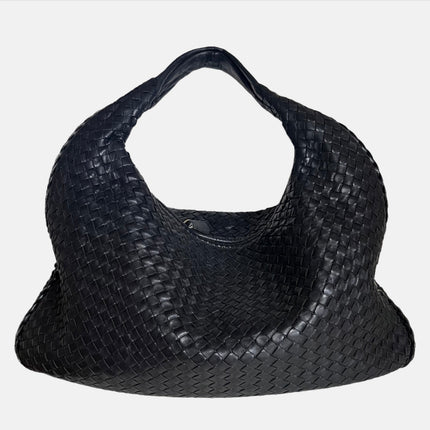 Sold Bottega Veneta Intrecciato Hobo Bag Medium Black Lambskin leather 45cm