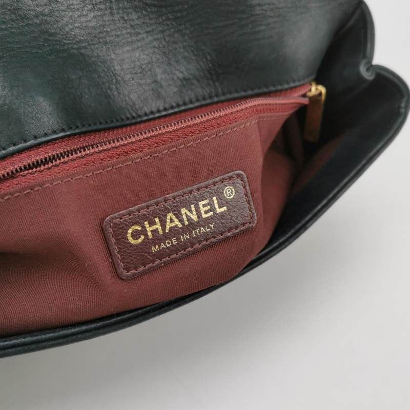 Chanel Classic Flap Medium Happy Stitch Black Aged Calfskin Leather Gold Hardware, 2015-2016