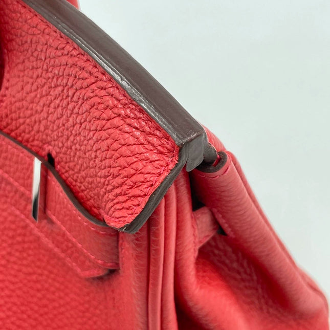 Hermes Birkin 30 Red Togo Leather Palladium Hardware 2012