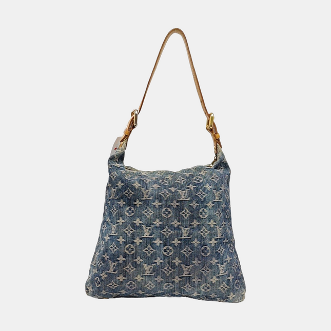 Louis Vuitton Monogram Blue Denim Baggy GM Large Shoulder Bag