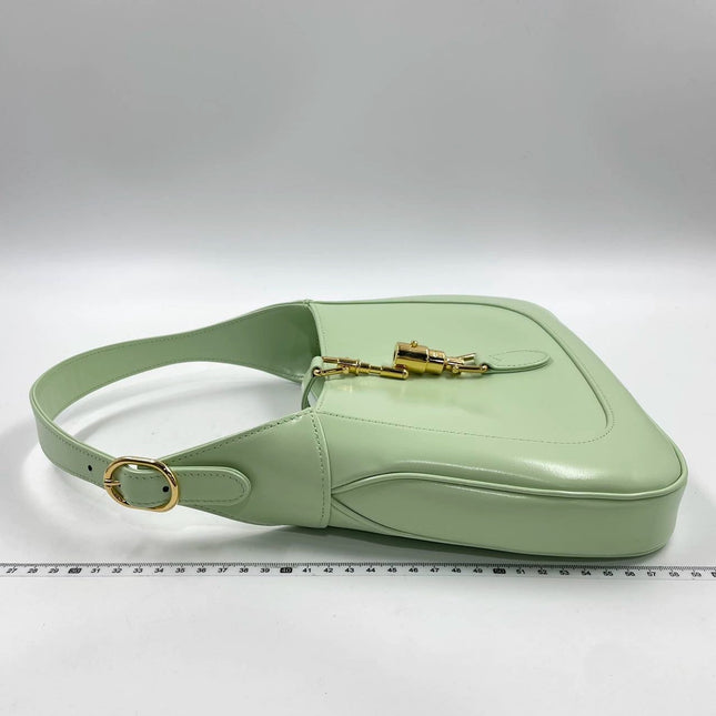 Gucci Jackie 1961 Light Green Leather Bag Small with Adjustable Strap
