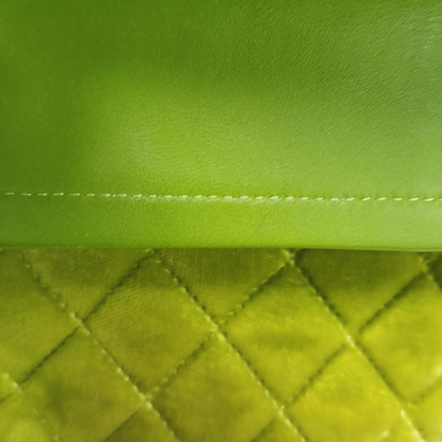 Sold Chanel Classic Flap Medium Green Velvet Black Hardware, 2014-2015