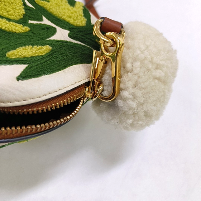 Loewe x William De Morgan Bunny Rabbit Floral Embroidered Brown Yellow Multicolor Crossbody Bag