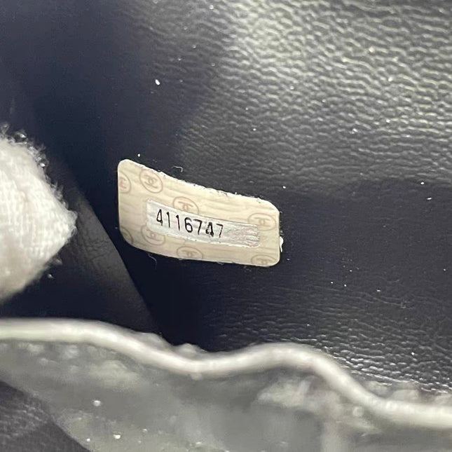 Chanel Vanity Case 1991-1994 Calfksin Leather Black Zip Opening Makeup Bag