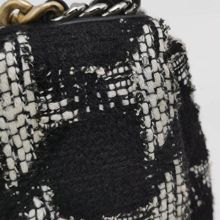 Sold Chanel 19 Bag 2021 Small Black White Checkered Tweed Bag